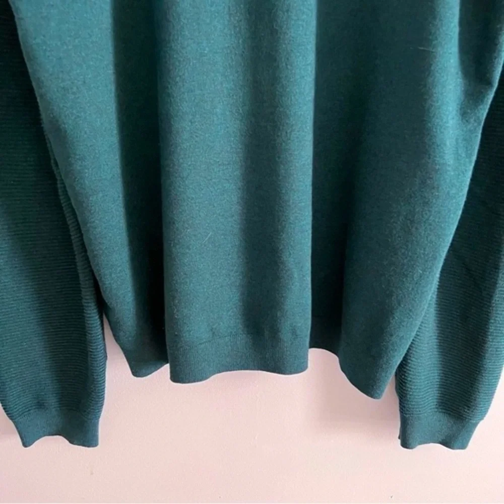 Men’s Ted Baker London Pullover 1/3 Zip Ribbed Sweater Teal Business Casual